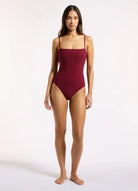 Jets Jets Jetset Minimal Tank One Piece - Burgundy Jets Jetset Minimal Tank One Piece - Burgundy Splash Swimwear One Piece