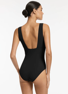 Jets Jets Jetset Multifit Plunge One Piece - Black Jets Jetset Multifit Plunge One Piece - Black Splash Swimwear Womens Swimwear
