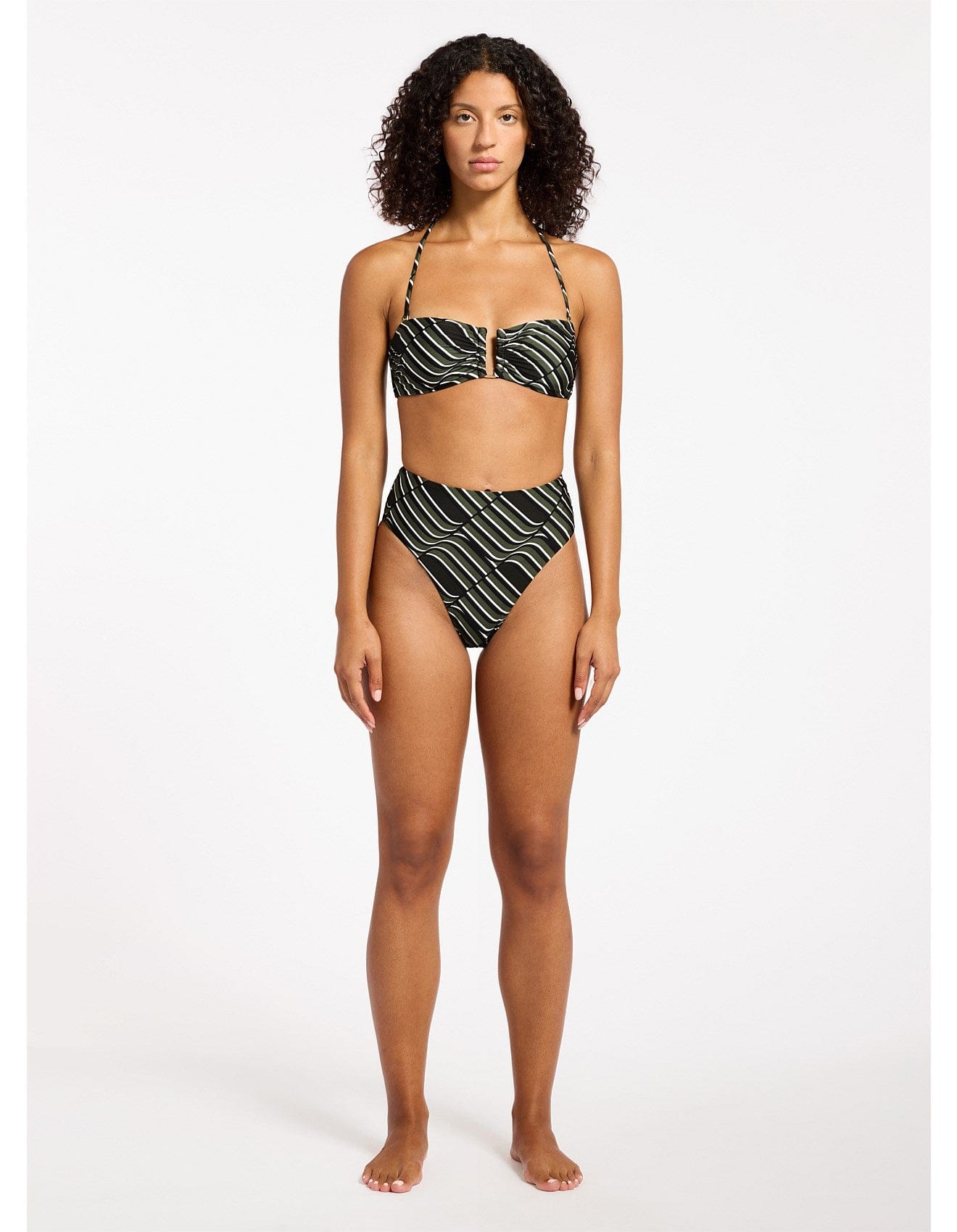 Jets Jets Mirage High Waist High Leg Pant - Cacti Jets Mirage High Waist High Leg Pant - Cacti Splash Swimwear Womens Swimwear