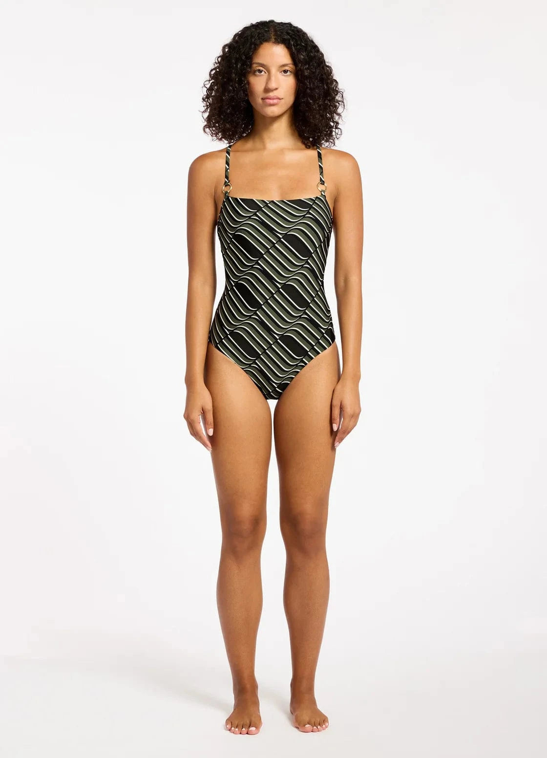 Jets Jets Mirage Minimal Tank One Piece- Cacti Jets Mirage Minimal Tank One Piece- Cacti Splash Swimwear Womens Swimwear