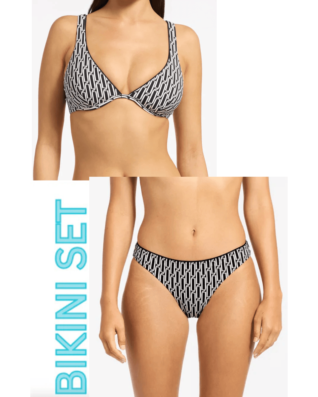 Jets Jets Spring Geo Underwire Tri Top & Hipster Pant - Black Jets Spring Geo Underwire Tri Top & Hipster Pant - Black Splash Swimwear Bikini Set