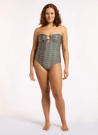 Jets Jets Urban Geo Bandeau One Piece - Cacti Jets Urban Geo Bandeau One Piece - Cacti Splash Swimwear Womens Swimwear