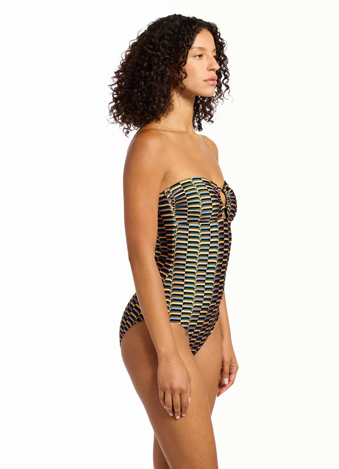 Jets Jets Urban Geo Bandeau One Piece - Cacti Jets Urban Geo Bandeau One Piece - Cacti Splash Swimwear Womens Swimwear