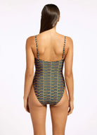 Jets Jets Urban Geo Multifit Plunge One Piece - Cacti Jets Urban Geo Multifit Plunge One Piece - Cacti Splash Swimwear Womens Swimwear