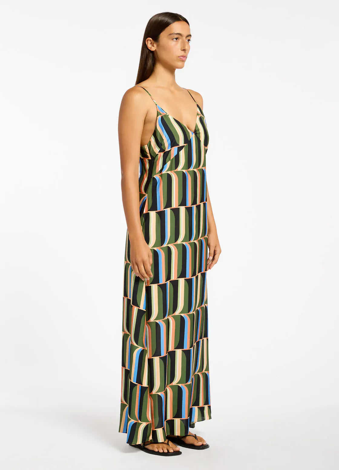 Jets Jets Urban Geo Slip Maxi Dress - Cacti Jets Urban Geo Slip Maxi Dress - Cacti Splash Swimwear Womens Swimwear