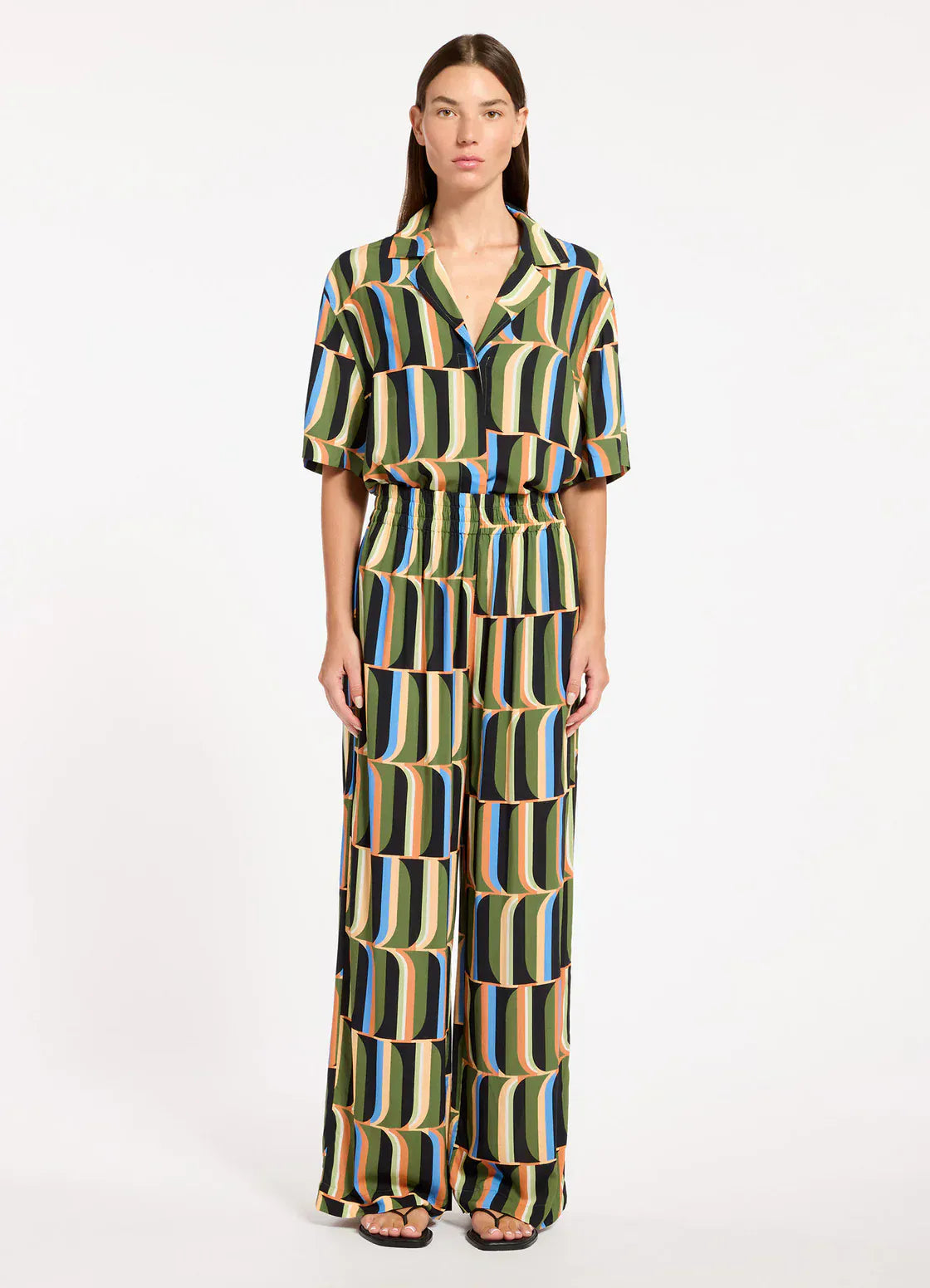 Jets Jets Urban Geo Wide Leg Pant - Cacti Jets Urban Geo Wide Leg Pant - Cacti Splash Swimwear Womens Swimwear