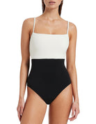 Jets Jets Versa Rib Minimal Tank One Piece - Black/ Cream Jets Versa Rib Minimal Tank One Piece - Black/ Cream Splash Swimwear One Pieces