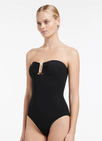 Jets Jetset Bandeau One Piece - Black Splash Swimwear One Pieces