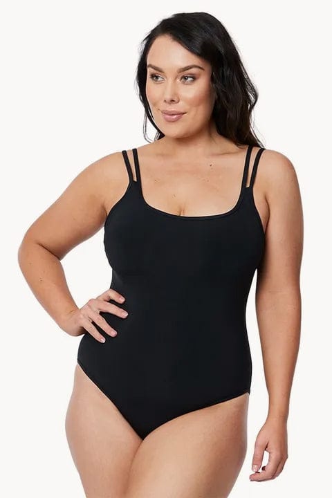 Jets Jetset Double Strap One Piece - Black Jetset Double Strap One Piece - Black | Australia Splash Swimwear One Piece