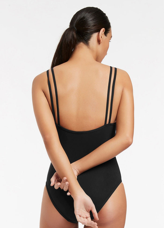 Jets Jetset Double Strap One Piece - Black Splash Swimwear One Pieces