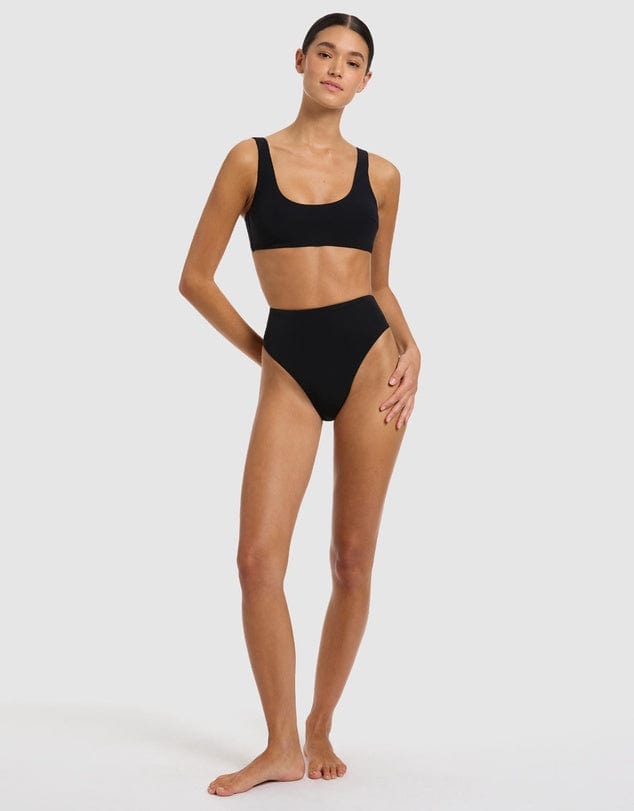 Jets Jetset High Leg High Waist Pant - Black Splash Swimwear Bikini Bottoms