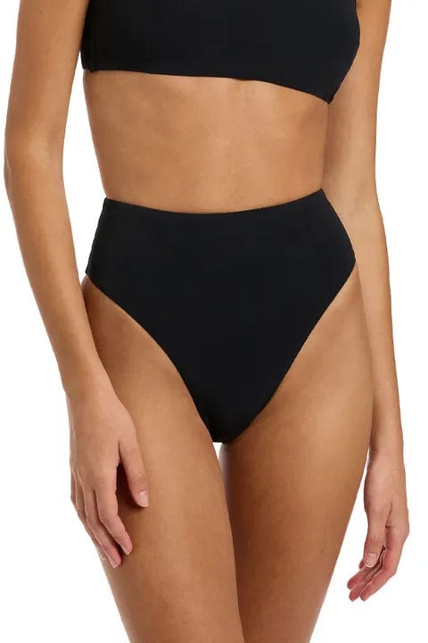 Jets Jetset High Leg High Waist Pant - Black Splash Swimwear Bikini Bottoms