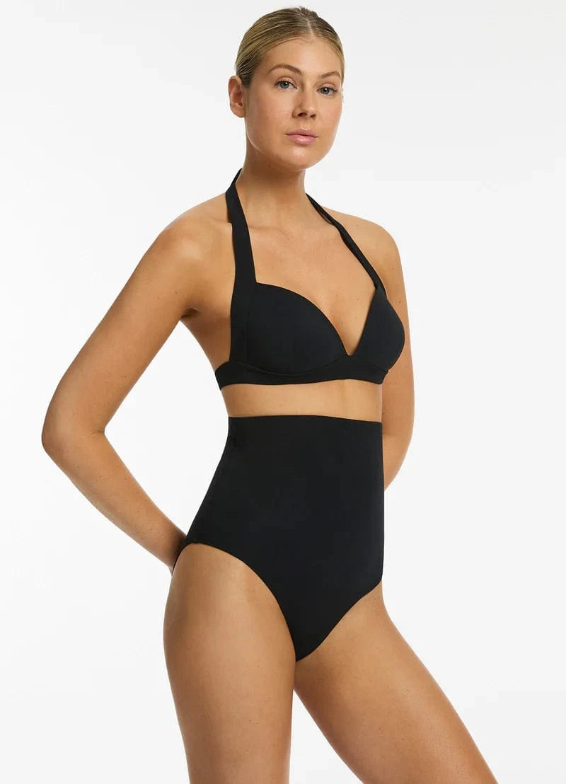 Jets Jetset Moulded Halter Bikini Top - Black Jetset Moulded Halter Bikini Top - Black Splash Swimwear Womens Swimwear