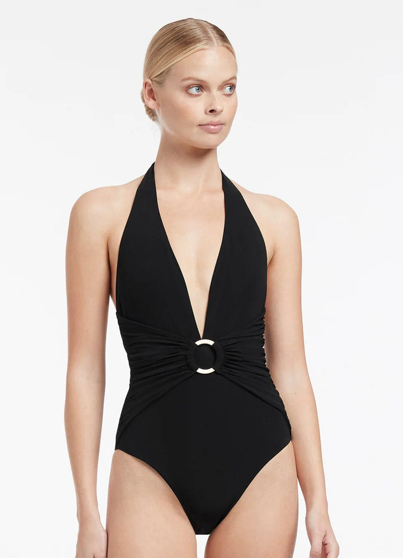 Jets Jetset Plunge One Piece - Black* Splash Swimwear One Pieces