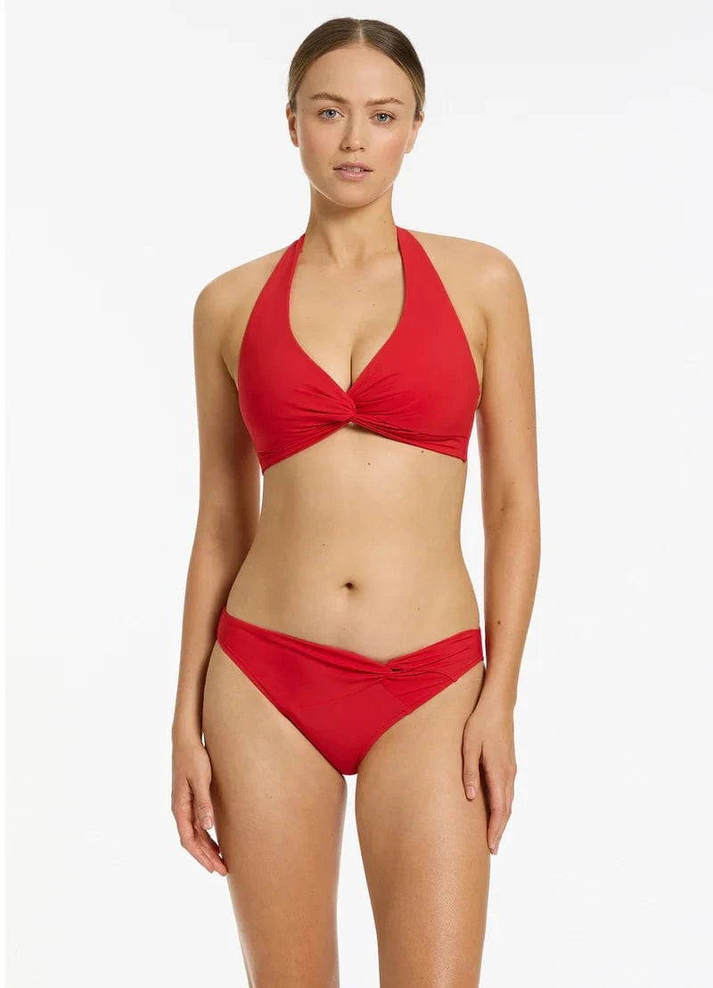 Jets Jetset Twist Front Hipster Bikini Bottom - Rosso Jetset Twist Front Hipster Bikini Bottom - Rosso Splash Swimwear Womens Swimwear
