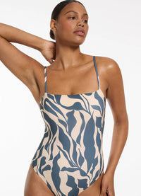 Jets Sereno Minimal Tank One Piece - Steel Blue Seafolly Isla Rib Minimal Tank One Piece Splash Swimwear One Pieces