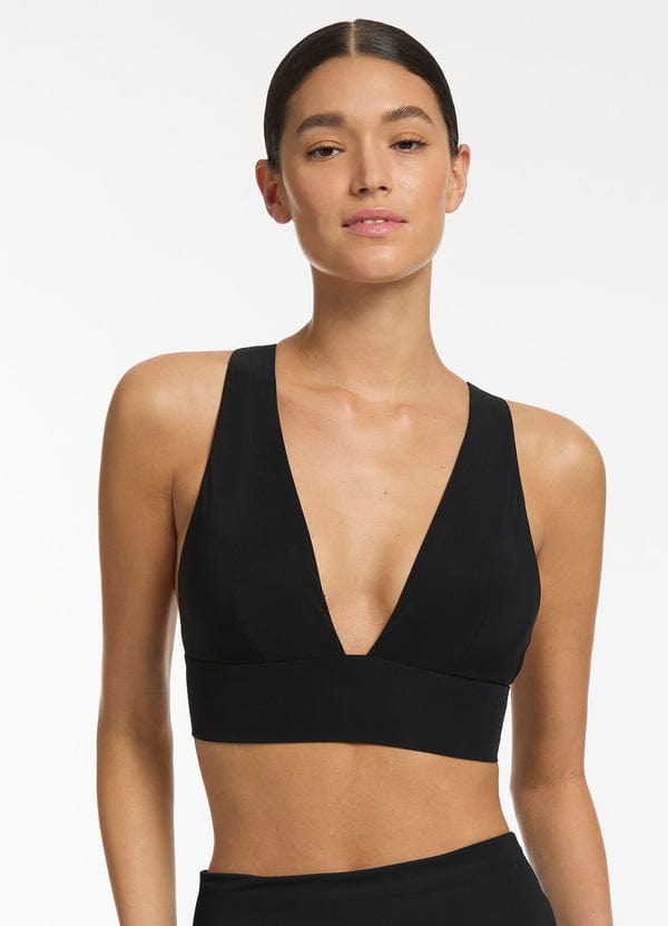 Jets Soft Triangle Bikini Top - Black Jets Soft Triangle Bikini Top - Black Splash Swimwear Bikini Tops