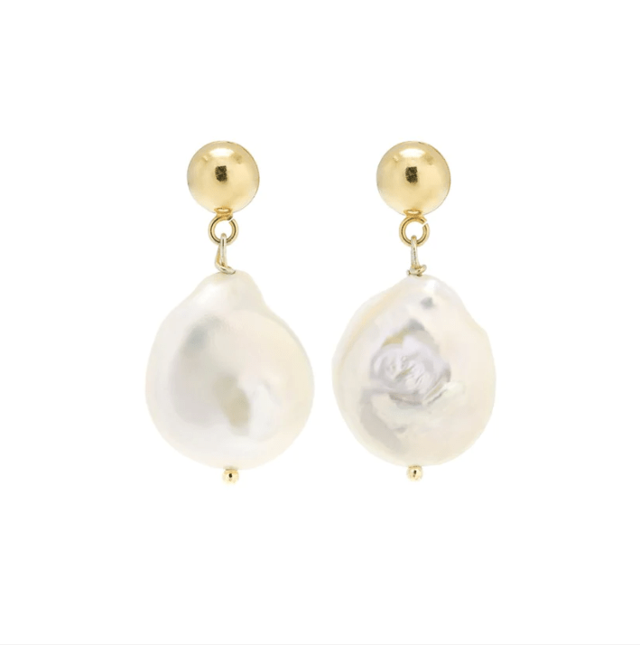 Jewel Citizen Pearl Drop Earrings - Gold Splash Swimwear Jewellery 1000016528