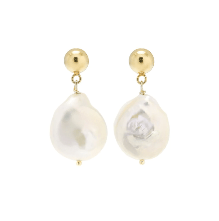 Jewel Citizen Pearl Drop Earrings - Gold Splash Swimwear Jewellery 1000016528