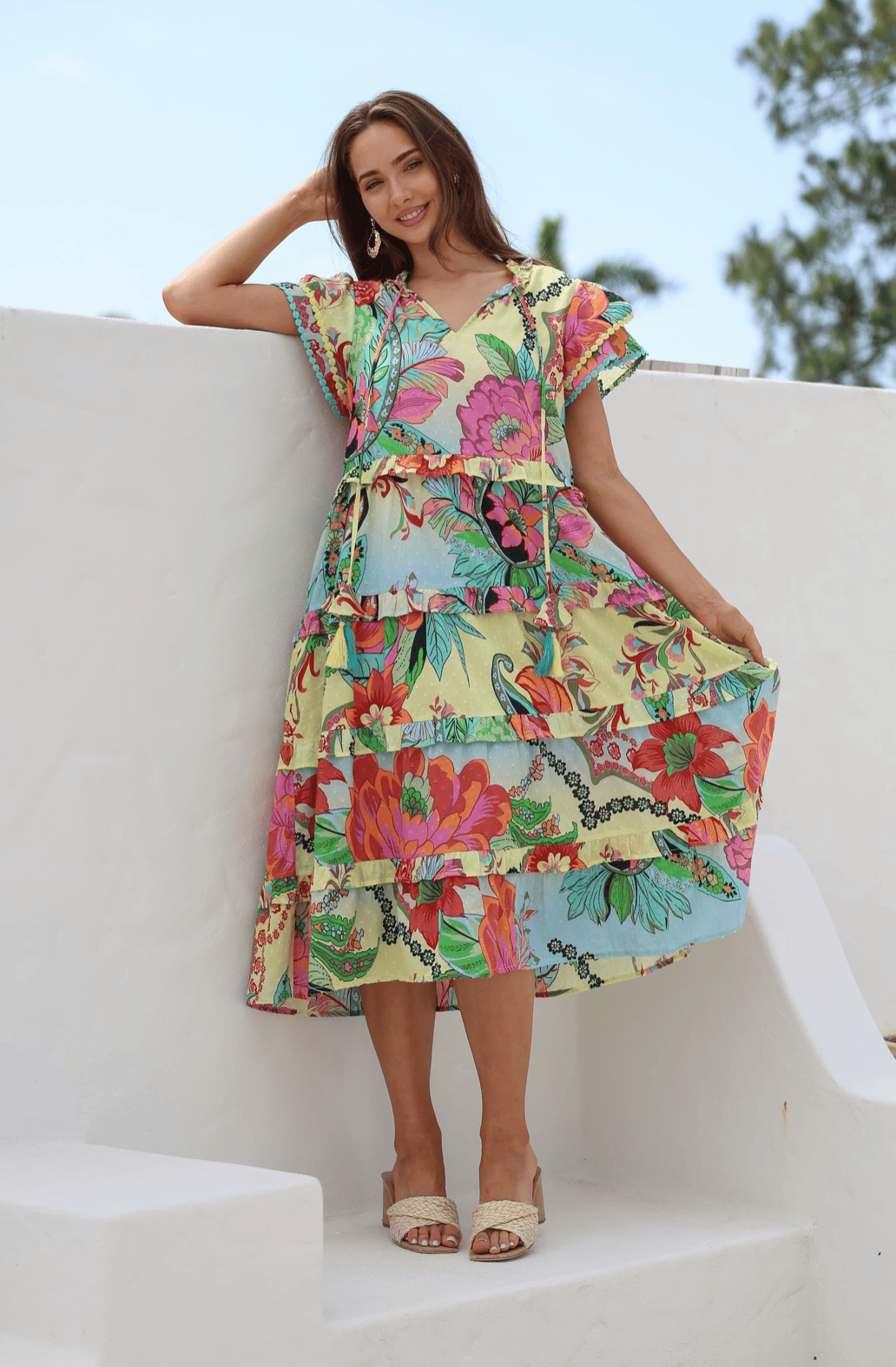 Joop & Gypsy Joop & Gypsy St Tropez Midi Dress - Sorbet Joop & Gypsy St Tropez Midi Dress - Sorbet Splash Swimwear