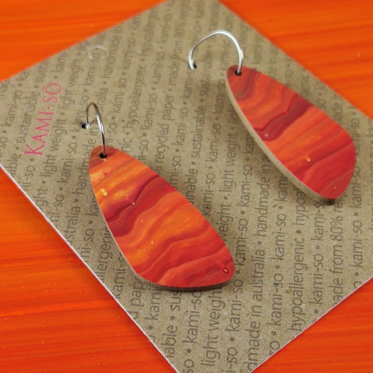 Kami-So Oval Recycled Paper Earrings - Large Kami-So Oval Recycled Paper Earrings - Large v2 Splash Swimwear