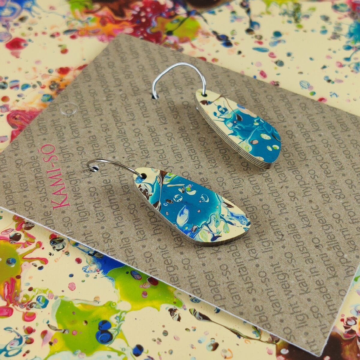 Kami-So Oval Recycled Paper Earrings - Large Kami-So Oval Recycled Paper Earrings - Large v2 Splash Swimwear