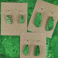 Kami-So SOV230036A Emerald Green Oval Recycled Paper Earrings - Large