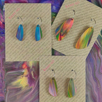 Kami-So SOV230025A Multicolour Oval Recycled Paper Earrings - Large