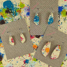 Kami-So Oval Recycled Paper Earrings - Large SOV230042A Kami-So Oval Recycled Paper Earrings - Large v2 Splash Swimwear Multicolour Splash 1000020619