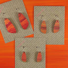 Kami-So Oval Recycled Paper Earrings - Large SOV230039A Kami-So Oval Recycled Paper Earrings - Large v2 Splash Swimwear Orange Stripe 1000020620