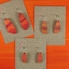 Kami-So Oval Recycled Paper Earrings - Medium SOV230039B Kami-So Oval Recycled Paper Earrings - Medium v3 Splash Swimwear Orange Stripe 1000020617