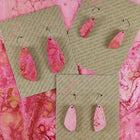 Kami-So SOV230037B Pink & Red Oval Recycled Paper Earrings - Medium