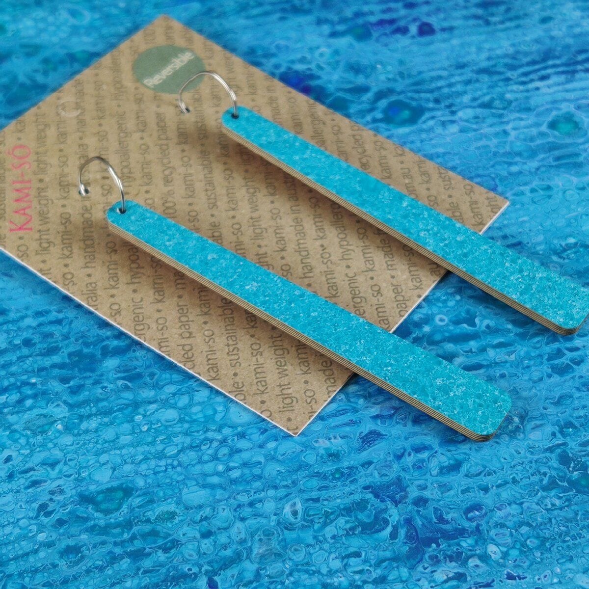 Kami-So Reversible Paddle Recycled Paper Earrings Kami-So Reversible Paddle Recycled Paper Earrings Splash Swimwear