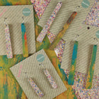 Kami-So Reversible Paddle Recycled Paper Earrings 98558341235033 Kami-So Reversible Paddle Recycled Paper Earrings Splash Swimwear Gold Jade & Red/Cream Speckle 1000018319