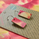 Kami-So Reversible Rectangle Hoop Recycled Paper Earrings Reversible Rectangle Hoop Recycled Paper Earrings Splash Swimwear
