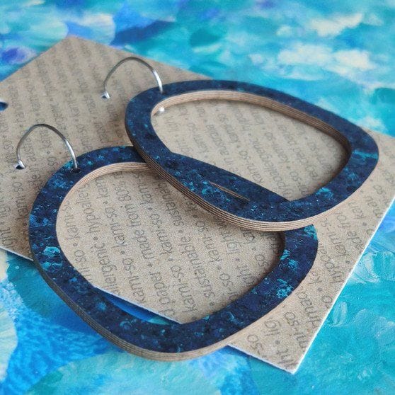 Kami-So Square Recycled Paper Earrings - Large Hoop Square Recycled Paper Earrings - Large Hoop Splash Swimwear