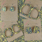 Kami-So Square Recycled Paper Earrings - Large Hoop SSQ210049A Square Recycled Paper Earrings - Large Hoop Splash Swimwear Gold & Blue Crackle 1000020611