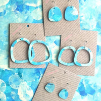 Kami-So Square Recycled Paper Earrings - Medium Hoop Splash Swimwear