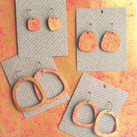 Kami-So Square Recycled Paper Earrings - Medium Hoop SSQ210003B Splash Swimwear Gold & Red 1000018383