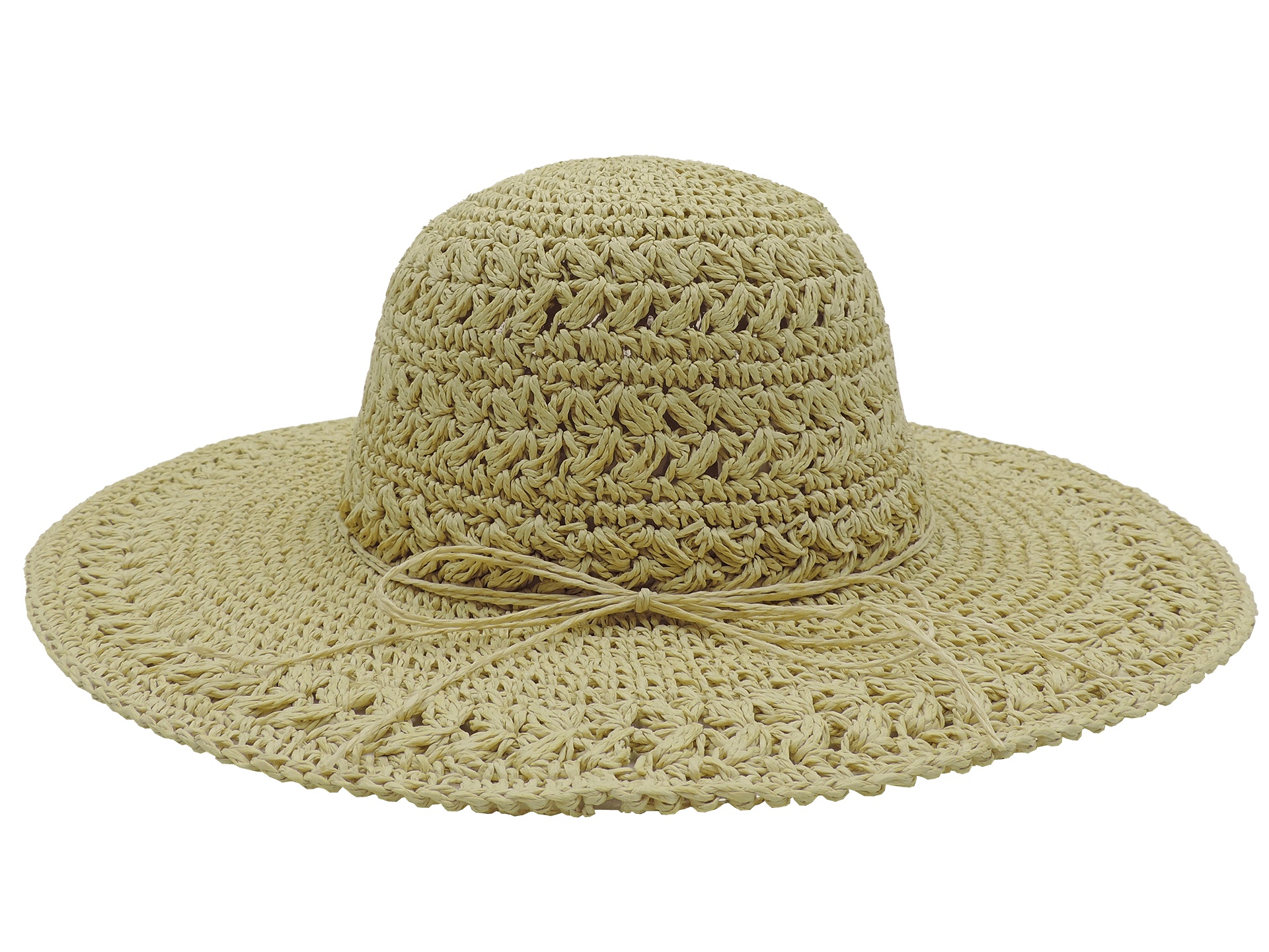 Kato Design Ladies Wide Brim Crochet Hat L2583-NAT Ladies Wide Brim Crochet Hat Splash Swimwear Natural