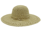 Kato Design Ladies Wide Brim Crochet Hat L2583-NAT Ladies Wide Brim Crochet Hat Splash Swimwear Natural