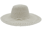Kato Design Ladies Wide Brim Crochet Hat L2583-WHT Ladies Wide Brim Crochet Hat Splash Swimwear White