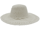 Kato Design Ladies Wide Brim Crochet Hat L2583-WHT Ladies Wide Brim Crochet Hat Splash Swimwear White