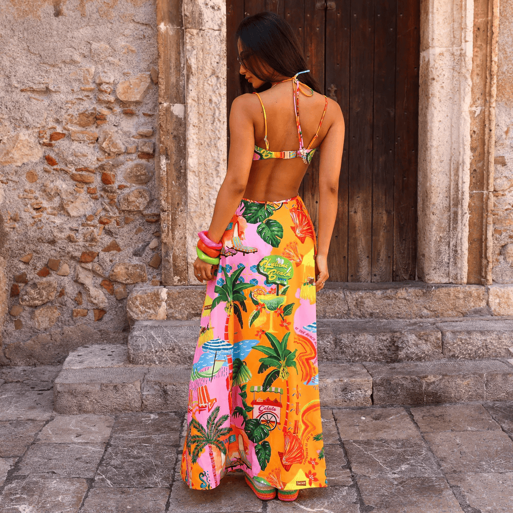 Kulani Kinis Kulani Kinis Beaded Cut Out Maxi Dress - Sunlit Spritz Kulani Kinis Beaded Cut Out Maxi Dress - Sunlit Spritz Splash Swimwear Swim Dress