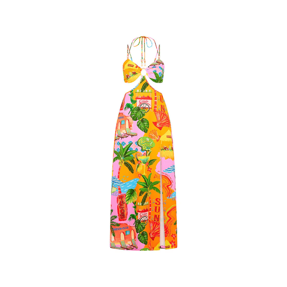 Kulani Kinis Kulani Kinis Beaded Cut Out Maxi Dress - Sunlit Spritz Kulani Kinis Beaded Cut Out Maxi Dress - Sunlit Spritz Splash Swimwear Swim Dress