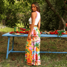 Kulani Kinis Kulani Kinis Bias Drawstring Maxi Skirt - Sunlit Spritz Kulani Kinis Bias Drawstring Maxi Skirt - Sunlit Spritz Splash Swimwear Swim Dress