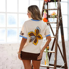 Kulani Kinis Kulani Kinis Boyfriend Bind Tee - Frangipani Fizz Kulani Kinis Boyfriend Bind Tee - Frangipani Fizz Splash Swimwear T-shirt