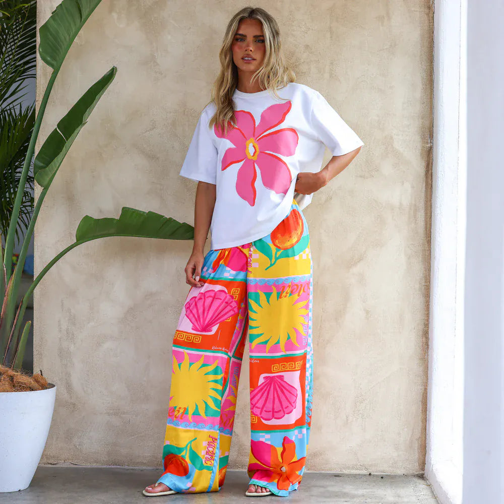 Kulani Kinis Kulani Kinis Boyfriend Tee - Paradise Punch 11504 Kulani Kinis Boyfriend Tee - Paradise Punch Splash Swimwear Clothing Top Small 1000031202