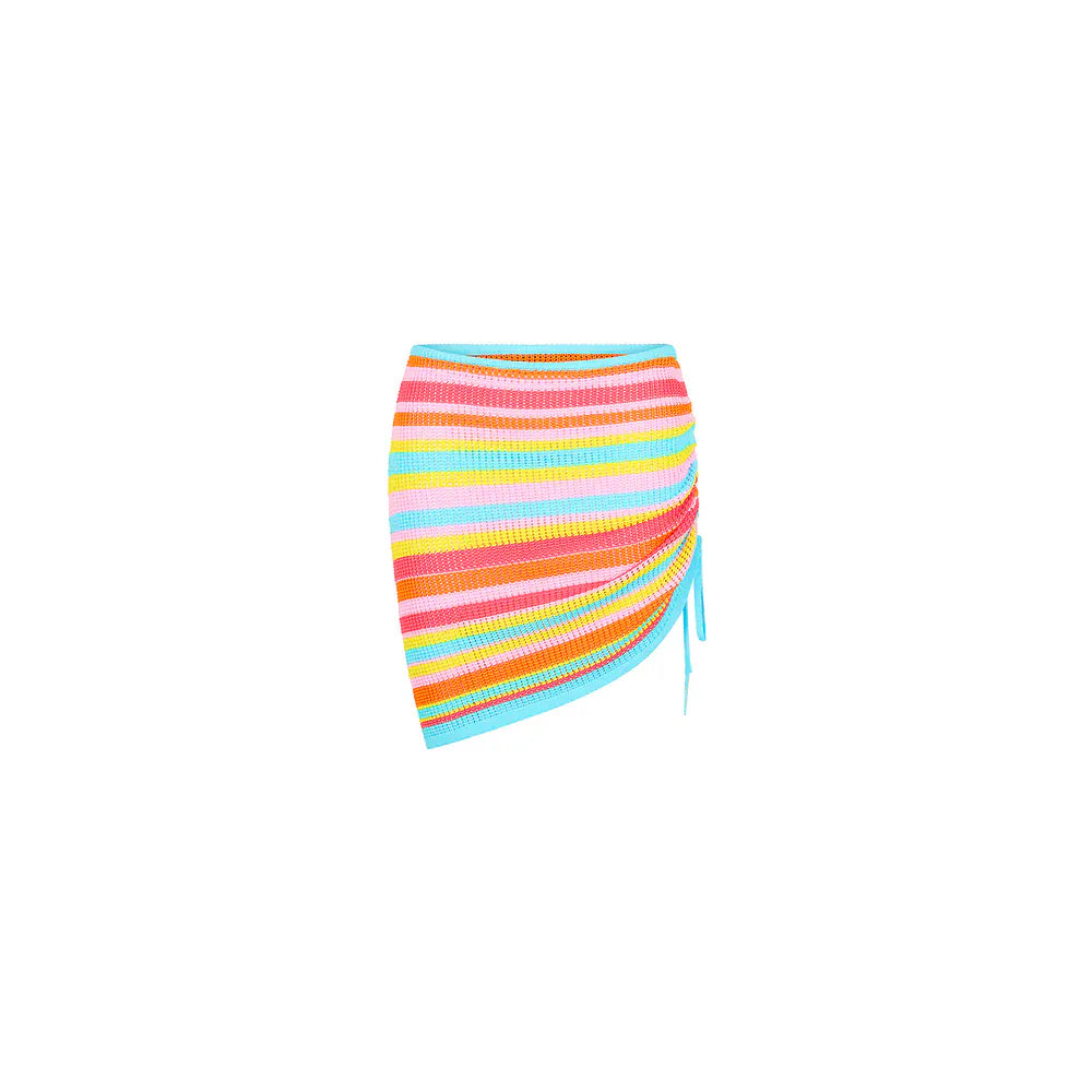 Kulani Kinis Kulani Kinis Drawstring Knit Mini Skirt - Sunset Strip Kulani Kinis Drawstring Knit Mini Skirt - Sunset Strip Splash Swimwear Skirts