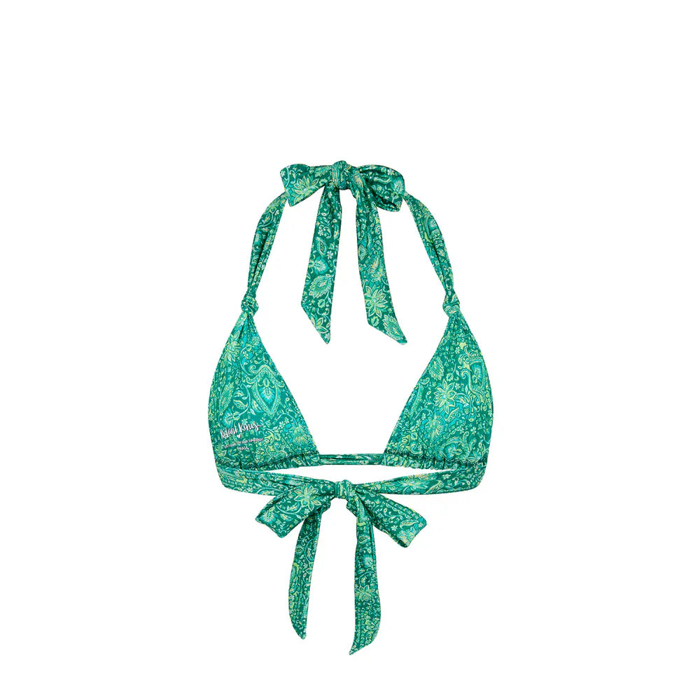 Kulani Kinis Kulani Kinis Emerald Aura Soft Knot Halter Bikini Top Kulani Kinis Emerald Aura Soft Knot Halter Bikini Top Splash Swimwear Bikini Tops
